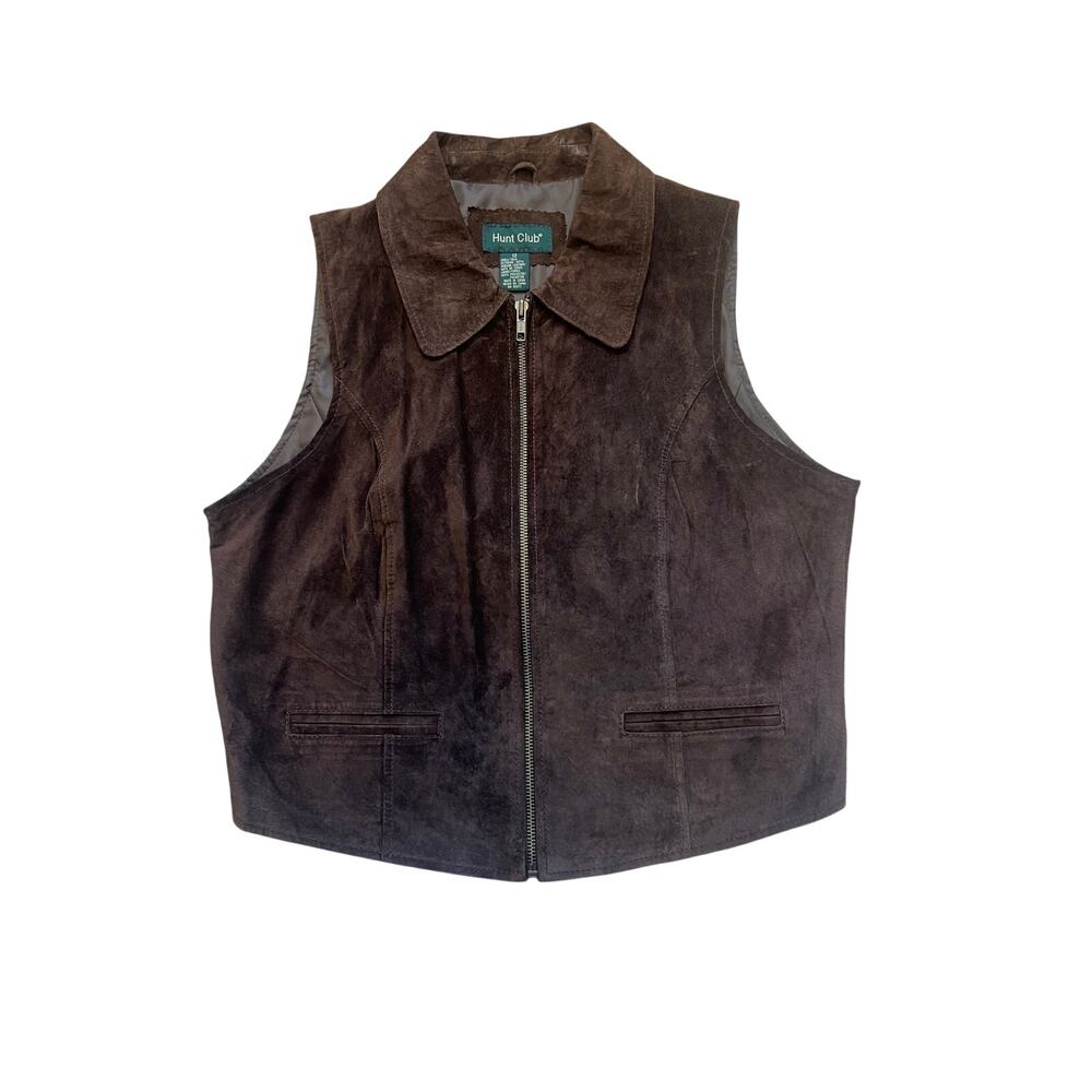 Hunt Club Leather Suede Vest Brown Steampunk Festival Western Women's 12